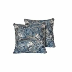 Flash Sale 🎉 TK Classics Paisley Indigo Outdoor Throw Pillows Square Set Of 2 ❤️