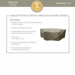 Outlet 😍 TK Classics Barbados/Florence/Fairmont/Laguna Curved Armless Sofa Protective Cover Grey 😍