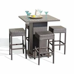 Cheap ✨ TK Classics Napa Pub Table Set With Backless Barstools 5 Piece Outdoor Wicker Patio Furniture ⌛