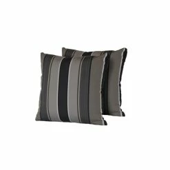 Best deal ✔️ TK Classics Grey Mix Stripe Outdoor Throw Pillows Square Set Of 2 🎉
