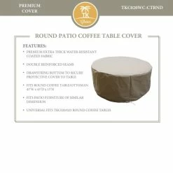Best reviews of 😀 TK Classics Barbados/Florence/Fairmont/Laguna Round Coffee Table Protective Cover Grey 🎁