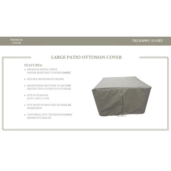 Discount π€© TK Classics Barbados/Florence/Miami/Fairmont/Cape Cod/Venice/Manhattan/Laguna Ottoman Protective Cover Grey π 6 Discount π€© TK Classics Barbados/Florence/Miami/Fairmont/Cape Cod/Venice/Manhattan/Laguna Ottoman Protective Cover Grey π - Image 4