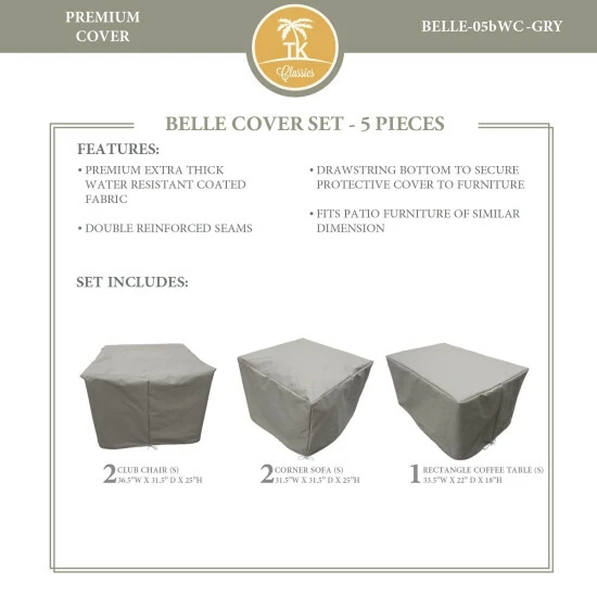 Cheapest π TK Classics BELLE-05b Protective Cover Set Grey π 5 Cheapest π TK Classics BELLE-05b Protective Cover Set Grey π - Image 3