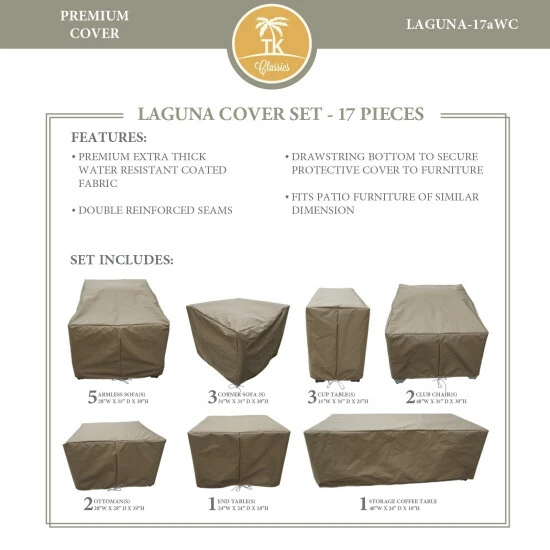 Discount π TK Classics LAGUNA-17a Protective Cover Set Beige π 3 Discount π TK Classics LAGUNA-17a Protective Cover Set Beige π