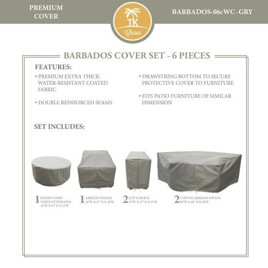 Flash Sale β€οΈ TK Classics BARBADOS-06c Protective Cover Set Grey π 5 Flash Sale β€οΈ TK Classics BARBADOS-06c Protective Cover Set Grey π - Image 3