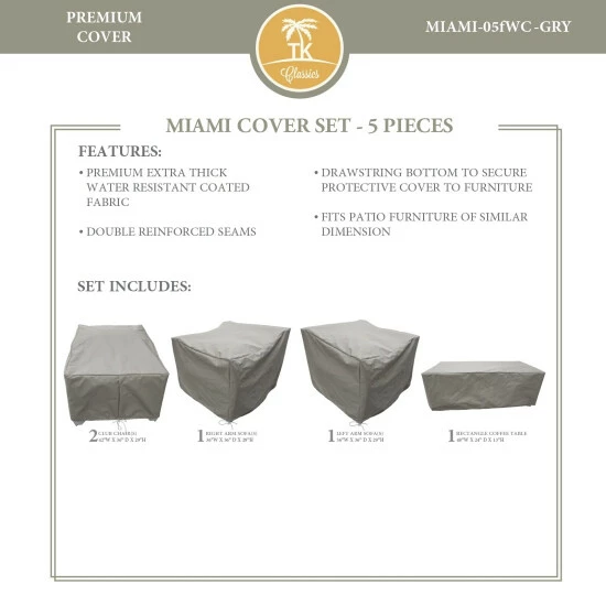 Outlet π TK Classics MIAMI-05f Protective Cover Set, In Grey β 3 Outlet π TK Classics MIAMI-05f Protective Cover Set, In Grey β