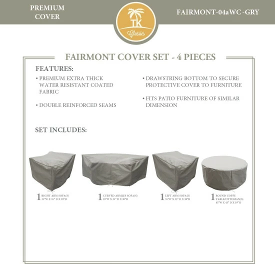 Brand new π TK Classics FAIRMONT-04a Protective Cover Set, In Grey βοΈ 3 Brand new π TK Classics FAIRMONT-04a Protective Cover Set, In Grey βοΈ