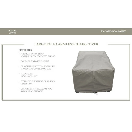 Deals π― TK Classics Barbados/Florence/Miami/Fairmont/Cape Cod/Venice/Manhattan/Laguna Armless Protective Cover Grey π 5 Deals π― TK Classics Barbados/Florence/Miami/Fairmont/Cape Cod/Venice/Manhattan/Laguna Armless Protective Cover Grey π - Image 3